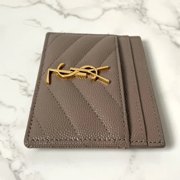 ❌SOLD❌ Saint Laurent YSL Card Holder Dusty Beige Grain de Poudre - Picture 5 of 16